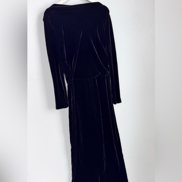Jones New York Dresses & Skirts - Vintage Jones New York Evening Velvet Dark Purple Long Sleeve Maxi Dress Sz 14